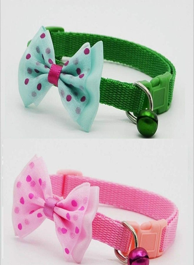 Pups&Pets Adjustable Reflective Nylon Cat Safety Collar with for Cat Dog Bell Kitten (Pack of 2) Color May Vary - Image 1